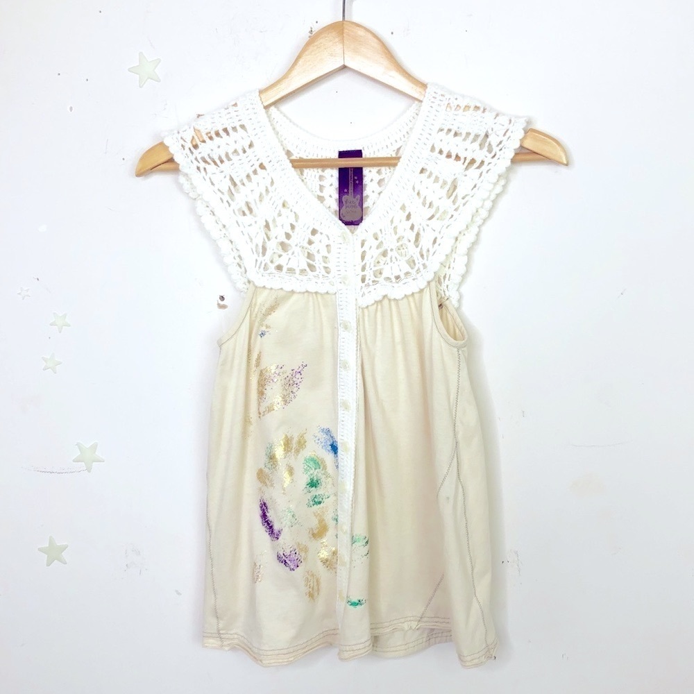 FREE people button down crochet top - Picture 12 of 12